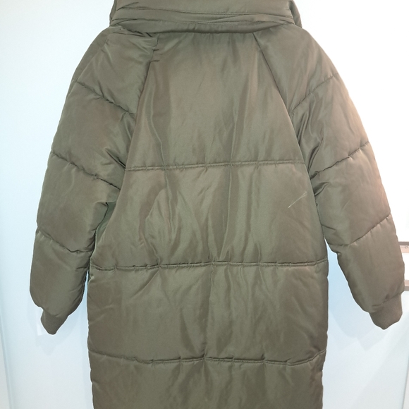 ❤️Gorgeous MAJE  Detail Down Coat with hood In Khaki size M or 40. NEVER WORN - Picture 2 of 4